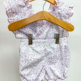 Amelia Purple Floral Cross Back Bloomer Set