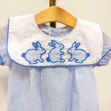 Blue Stripe Bunny Romper