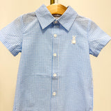 Blue Gingham Easter Bunny Dress Shirt