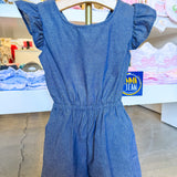 Girls Denim Tie Romper