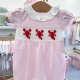 Girls Crawfish Hand Smocked Pima Bubble