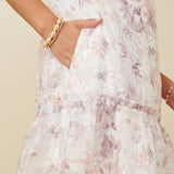 Soft Pink Organza Floral Dress