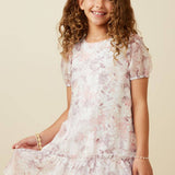 Soft Pink Organza Floral Dress