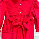 Rachel Red Corduroy LS Dress