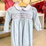 BOWS - Lt.blue knit dress L/S