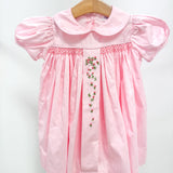 Tatiana Pink Smocked Embroidered Dress