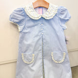 Light Blue Striped A-Line Dress