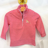 Red Striped 1/4 Zip Pullover Baseball