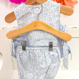 Light Blue Floral Apron Bloomer Set