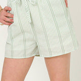 Sage Lace Seersucker Shorts