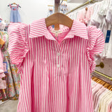 Evelyn Pink Pinstripe Dress