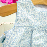 Light Blue Floral Apron Bloomer Set