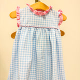 Meredith Bloomer Set- Light Blue Gingham/ Light Pink