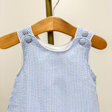 Classic Light Blue Seersucker Bubble Romper