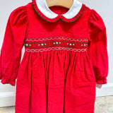 Rachel Red Corduroy LS Dress