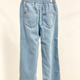 Wide Leg Drawstring Waist Denim Jeans