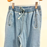 Wide Leg Drawstring Waist Denim Jeans