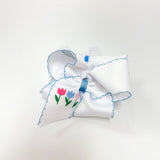 King Moonstitch Grosgrain Bow Tulip Embroidery
