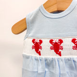 Boy Crawfish Hand Smocked Pima Bubble