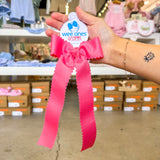 Medium Bowtie W/ Scalloped Edge Hot Pink