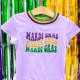 MG Repeating Glitter Lavender Boxy Tee