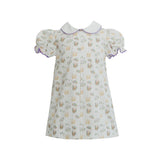 Isabelle Mardi Gras Icons Print Pleat Dress