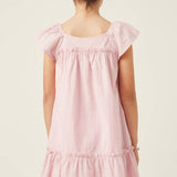 Pink Swiss Dot Ruffle Dress