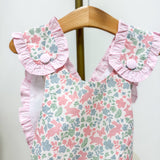Amelia Bunny Floral Print Cross Back Bloomer Set