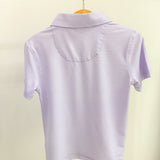 Micro Purple/White Striped Polo
