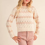 Wavy Pointelle LS Sweater