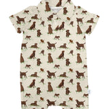 Chocolate Lab Dogs- Polo Romper