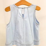 Light Blue Stitched Panel Knit Tank