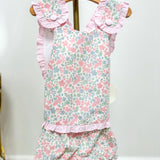 Amelia Bunny Floral Print Cross Back Bloomer Set
