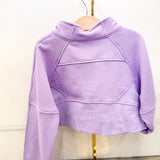 Oversized Cropped 1/4 Zip Sweatshirt Lavender