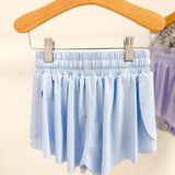 Baby Blue Girls Athletic Shorts