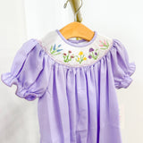 Emma Smocked Spring Floral Bishop Dress