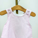 Classic Pink Seersucker Bubble Romper