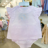 Pink Floral Vine Diaper Set