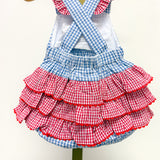 Blue Gingham Crab Ruffle Bubble