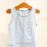 Light Blue Stitched Panel Knit Tank