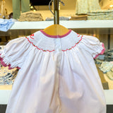 Red Gingham Christmas Tree Bishop Bloomer W/Bows