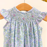 Lilac Floral Smocked Geo A/S Bubble