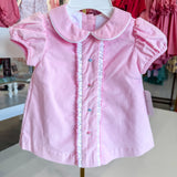 AMELIA - Pink Corduroy A- Line Dress S/S