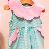 Penelope Bloomer Set- Mint Stripe/Light Pink