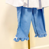 Saige Smocked Blue Pants Set