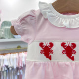 Girls Crawfish Hand Smocked Pima Bubble