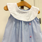 Blue Bunnies Seersucker Yoke Dress