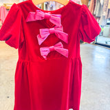 Red Velvet Bow Dress
