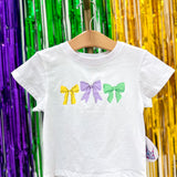 Mardi Gras Bows White Boxy Top