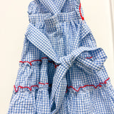 Blue Gingham Crawfish Layered Sundress